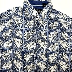 Nat Nast Men's‎ Short Sleeve Medium Button Up Multicolor Floral Bowling Shirt